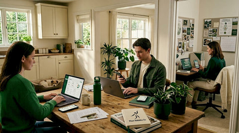 People using productivity alternatives in everyday workspaces